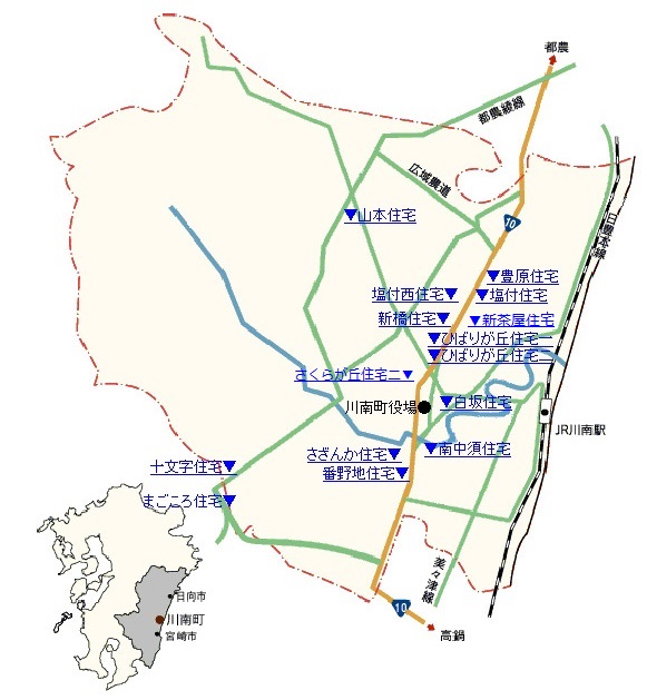 町営住宅位置図の画像