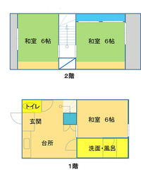 山本住宅　2種　長屋2階建て　平面図